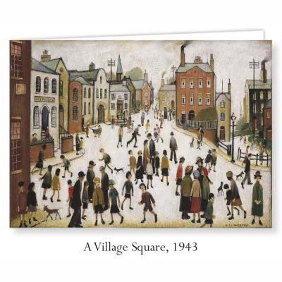 A Village Square by L S Lowry